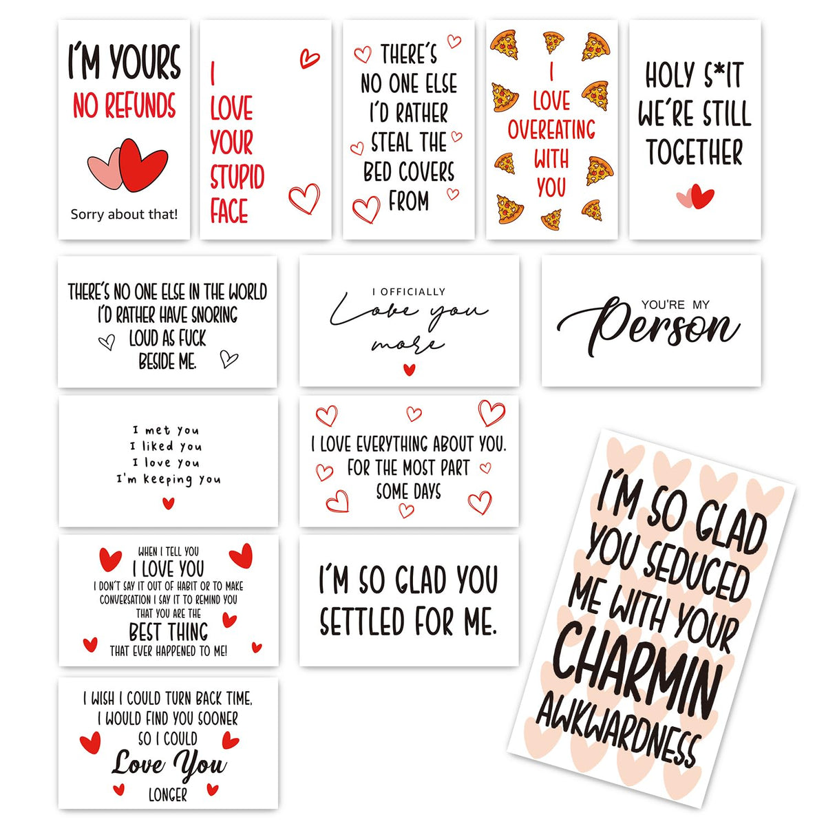 14 Funny Mini Love Notes Cards Valentines Cards With 14 Envelopes For Him Her Adults Boyfriend Girlfriend Husband Wife Anniversary Surprise Sweet Lunch Box Notes Card For Lover - Dh144