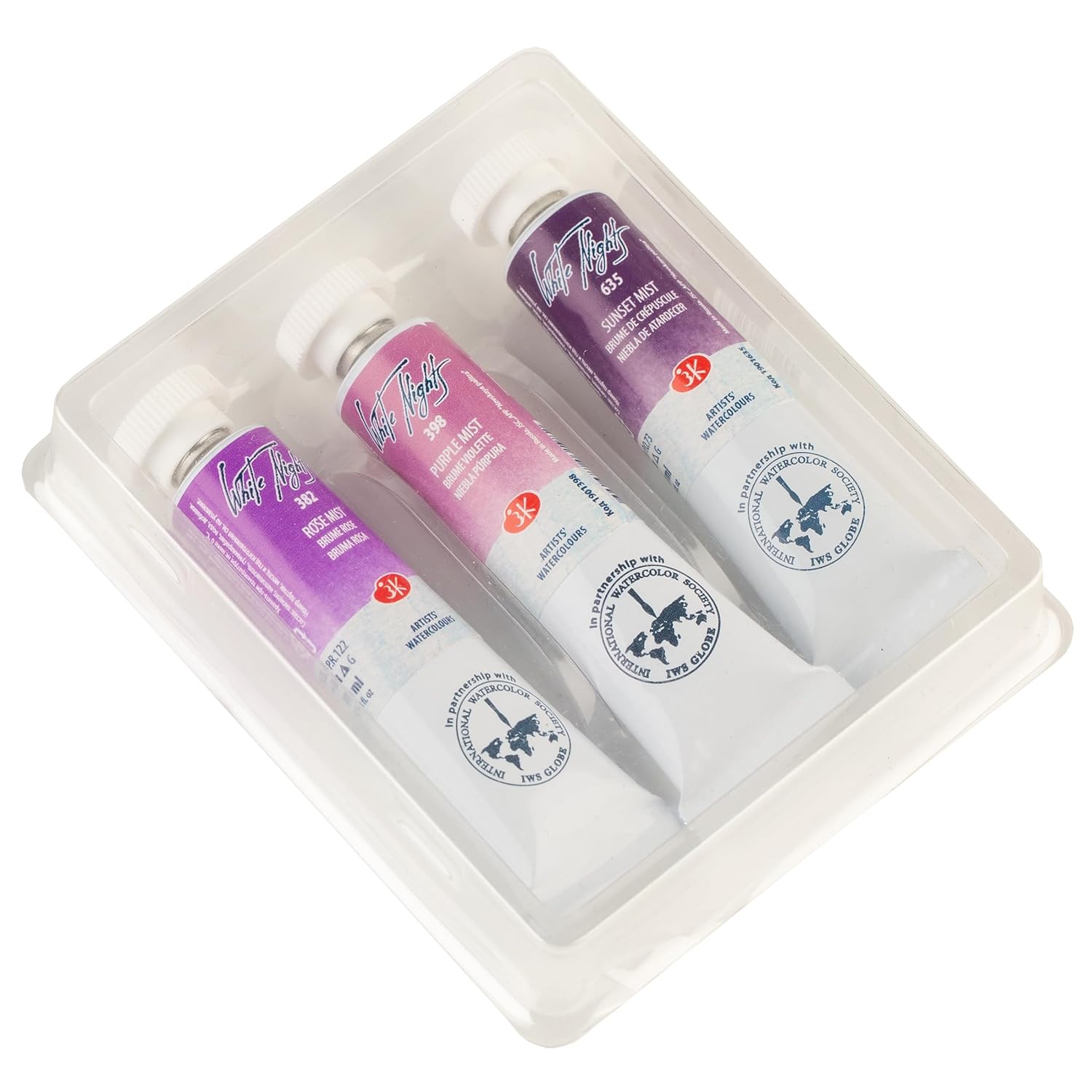 Extra Fine Artists Grade Professional Watercolor Set 3 * 10Ml Tubes Granulating Colors By Nevskaya Palitra (Sunset)