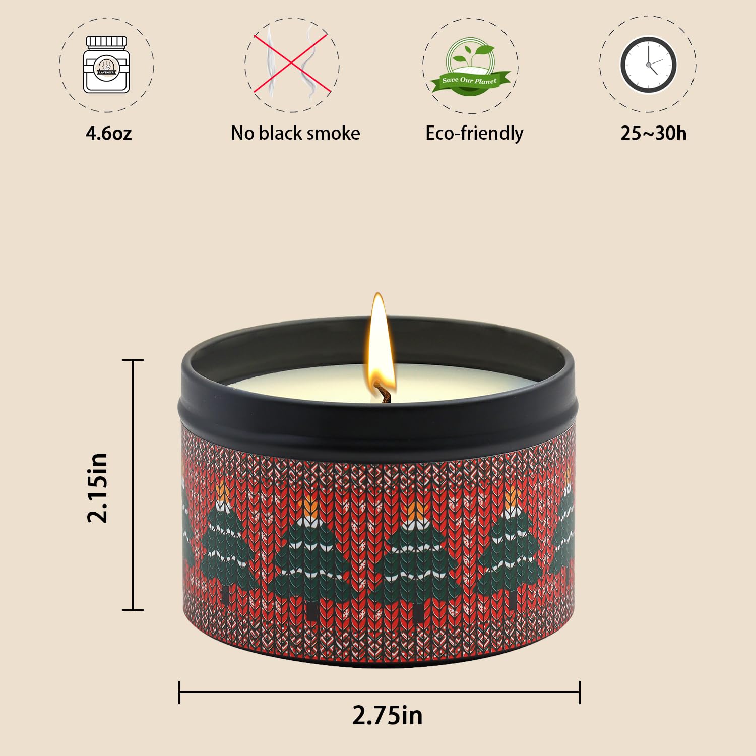 Christmas Candles - Christmas Gifts For Women, Scented Candles Gift Set, Natural Soy Wax Aromatherapy Candle For Home Scented (4Pack)