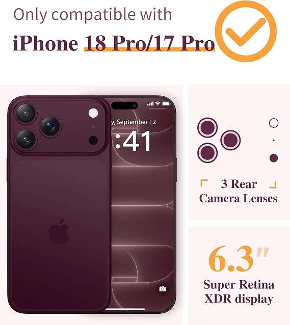 Clear Floral Slim Protective Case for iPhone 18 Pro and iPhone 17 Pro Women