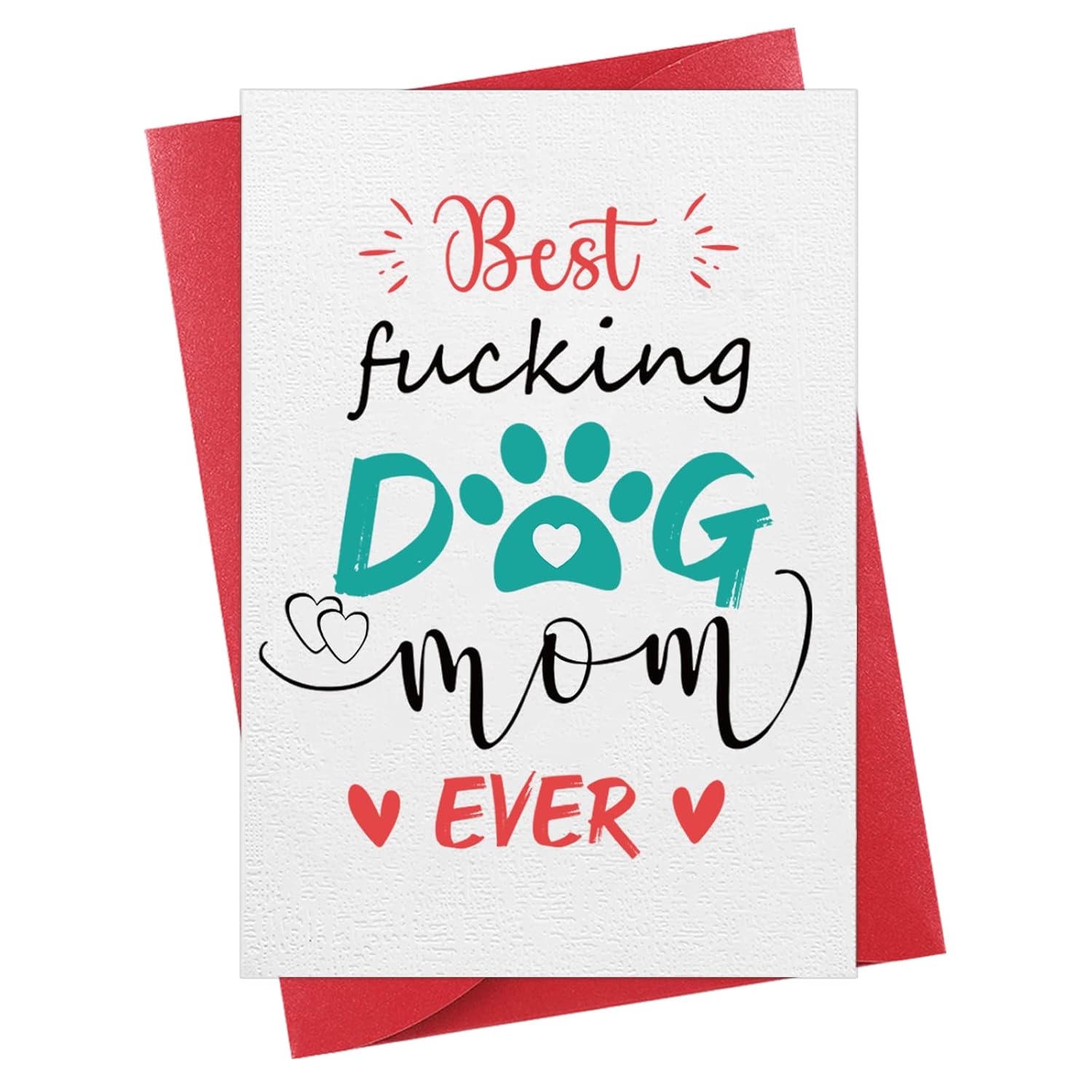 Best Dog Mom Ever Mothers Day Card From Dogs Puppy, Funny Mothers Day Gift Card For Dog Moms, Dogs Mom Gift Cards For Women With Envelope