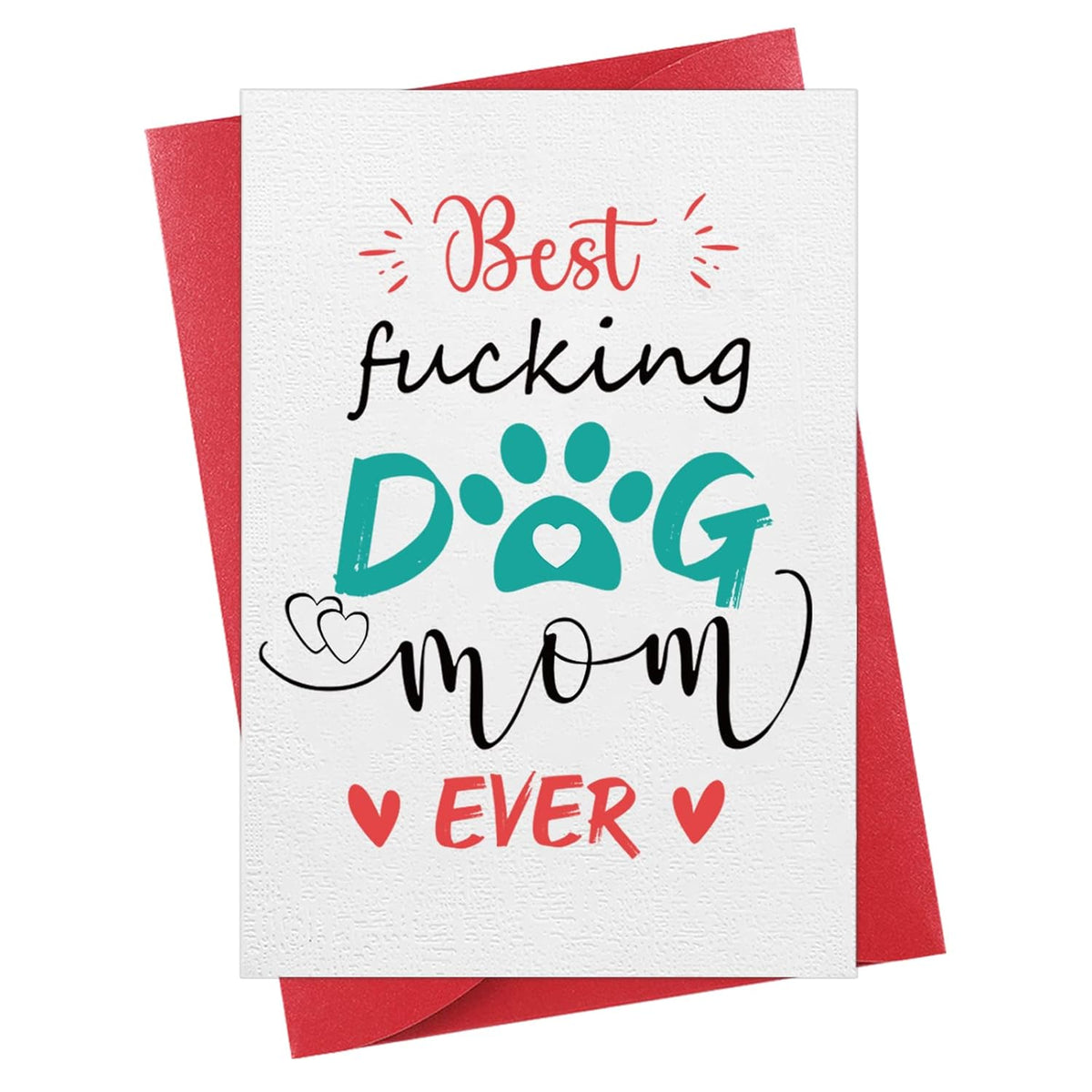 Best Dog Mom Ever Mothers Day Card From Dogs Puppy, Funny Mothers Day Gift Card For Dog Moms, Dogs Mom Gift Cards For Women With Envelope