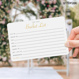 Bucket List Suggestion Cards 50 Pcs | For Wedding Guest Book, Retirement Party Games, Couples Travel, Adventure Activities. Gold Foil Note Cards 4X6 Inch