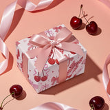 Cherry Bow Wrapping Paper Roll, Valentine Gift Wrap, Pink And Red Wrap Paper For Girl Birthday, Valentine'S Day, Bachelorette, Galentines, 17 Inch X 16.4 Feet