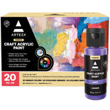 Craft Acrylic Paint Set, Set Of 20 Vintage Tones Acrylic Craft Paint, Artist Paints Art Supplies For Glass, Wood, Ceramics, Fabrics, Leather