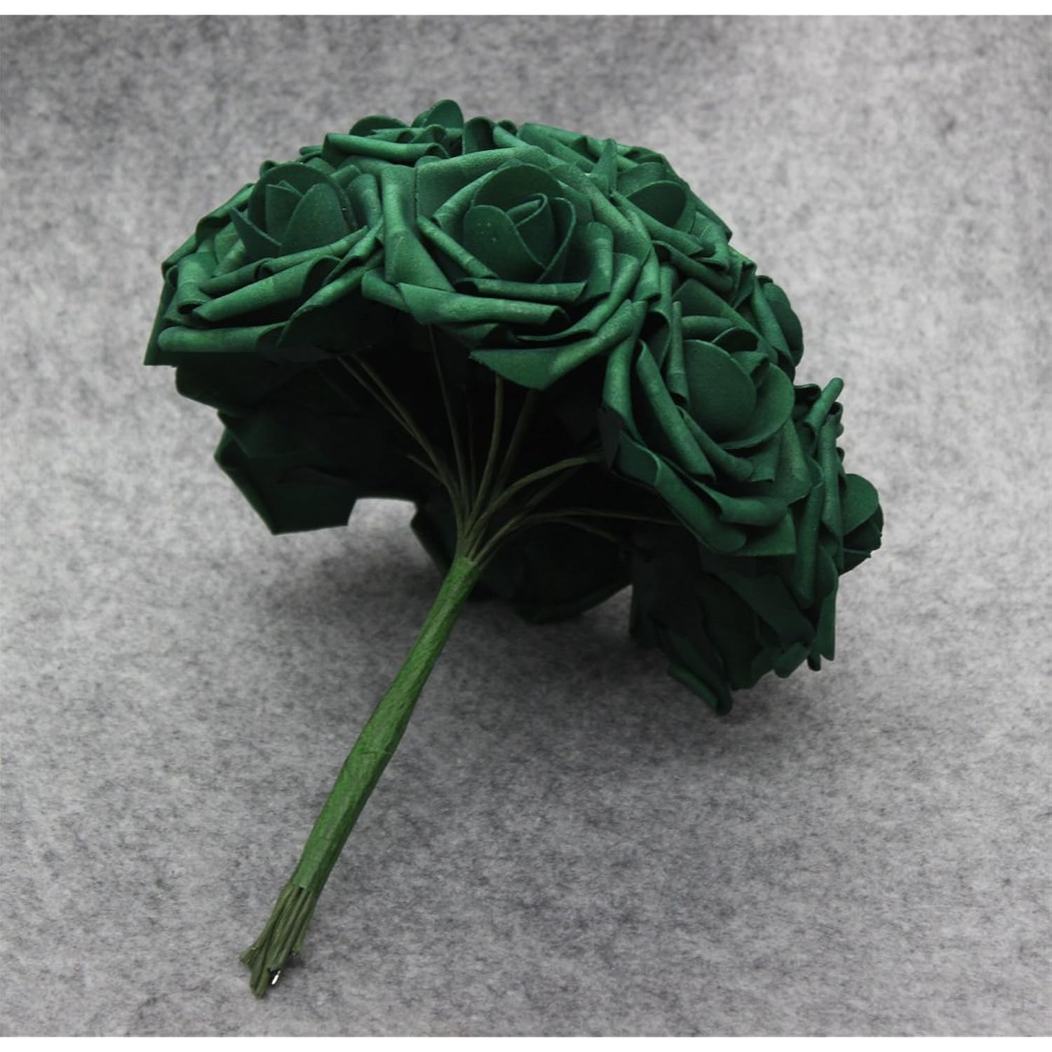 50Pcs Artificial Flower?Real Touch Artificial Foam Roses Decoration Diy For Wedding Bridesmaid Bridal Bouquet Centerpieces Party -Army Green