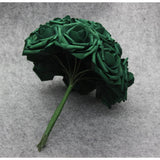 50Pcs Artificial Flower?Real Touch Artificial Foam Roses Decoration Diy For Wedding Bridesmaid Bridal Bouquet Centerpieces Party -Army Green