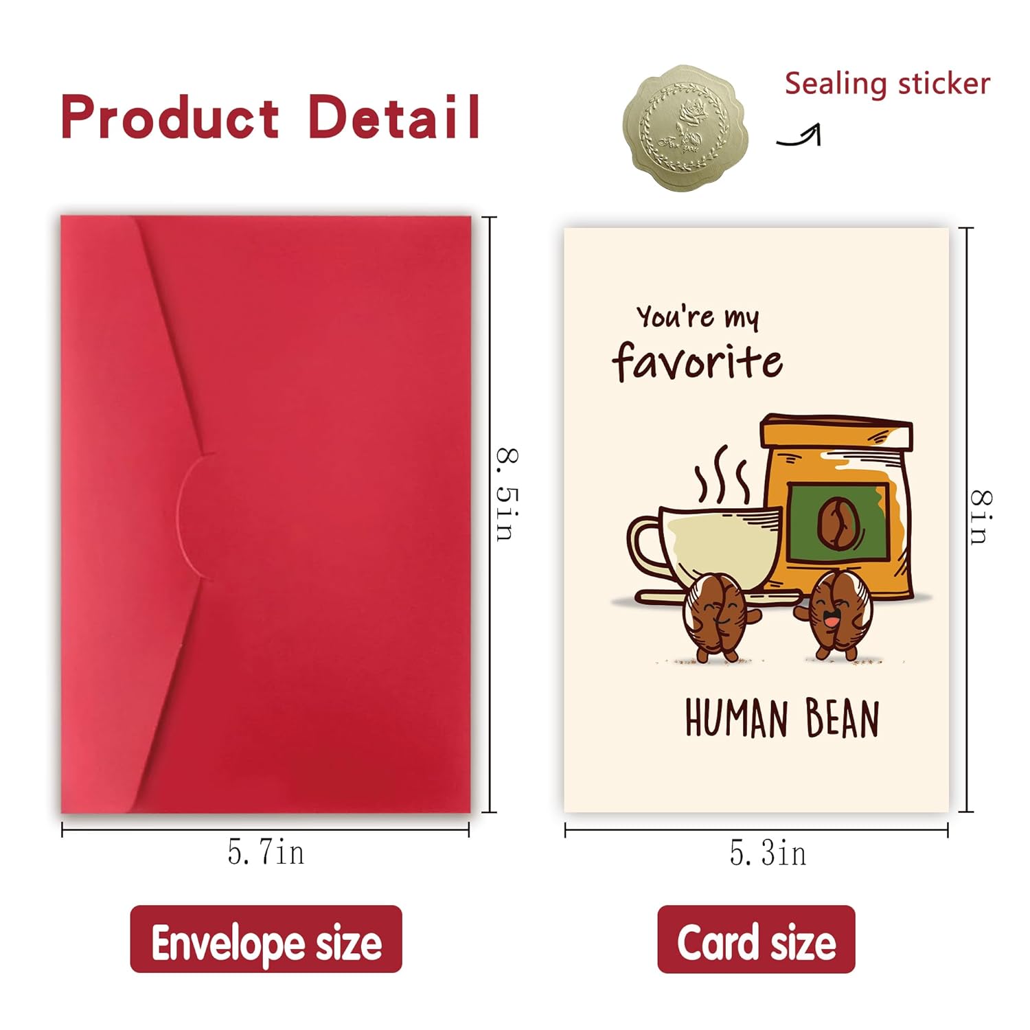 Coffee Valentines Day Anniversary Card For Her Him/Funny Card For Boyfriend Girlfriend/Husband Wife/Funny Birthday Card (You'Re My Favorite Human Bean)