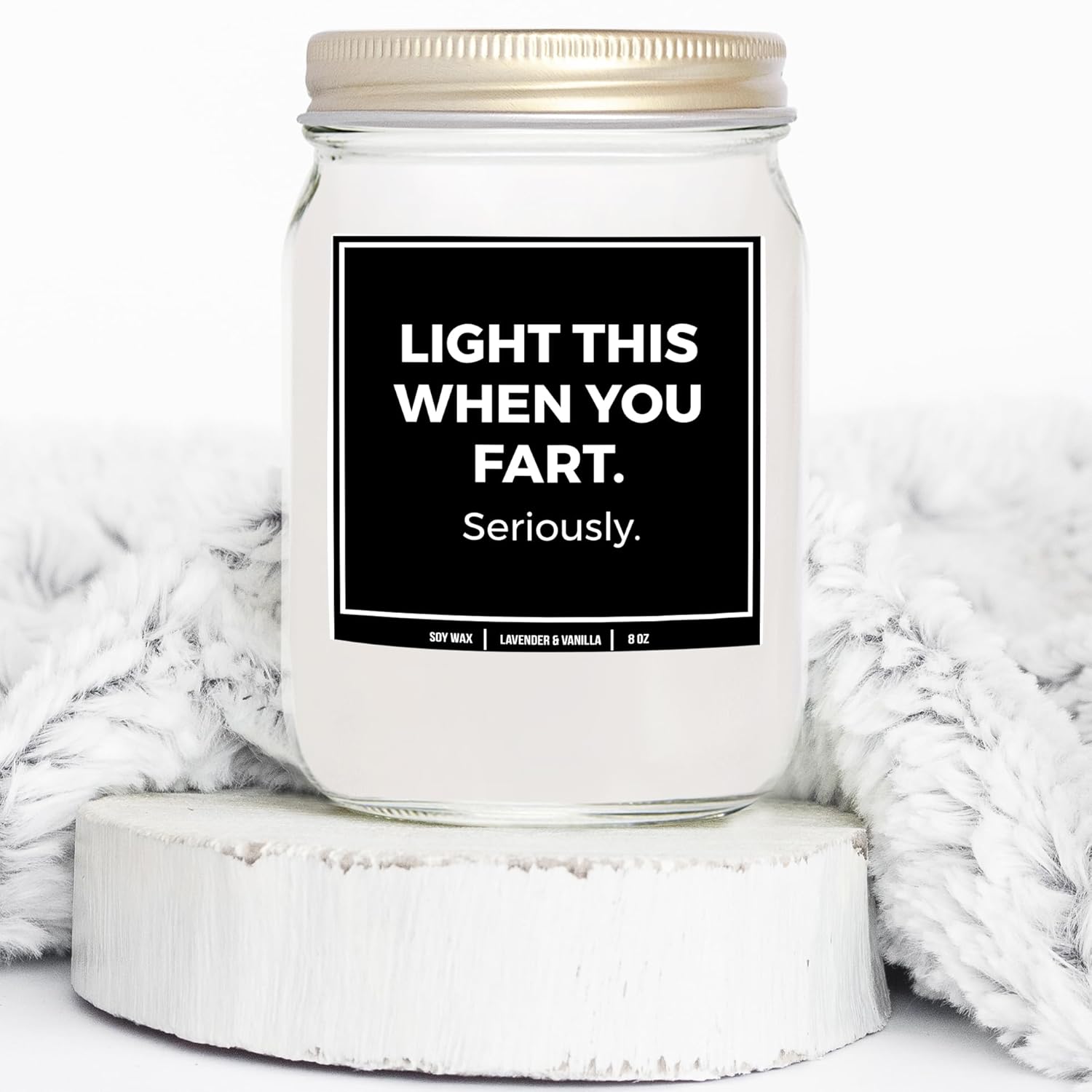 You Nique Designs Light This Candle When You Fart Candle 8Oz, Fart Funny Gifts For White Elephant - Humorous Surprise Exchange Gift Ideas (Lavender & Vanilla)