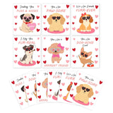 Auch Valentines Cards for Kids Classroom - 30 Pcs Dog Valentine's Day Class School Exchange Greeting Blank Cards (Pink)