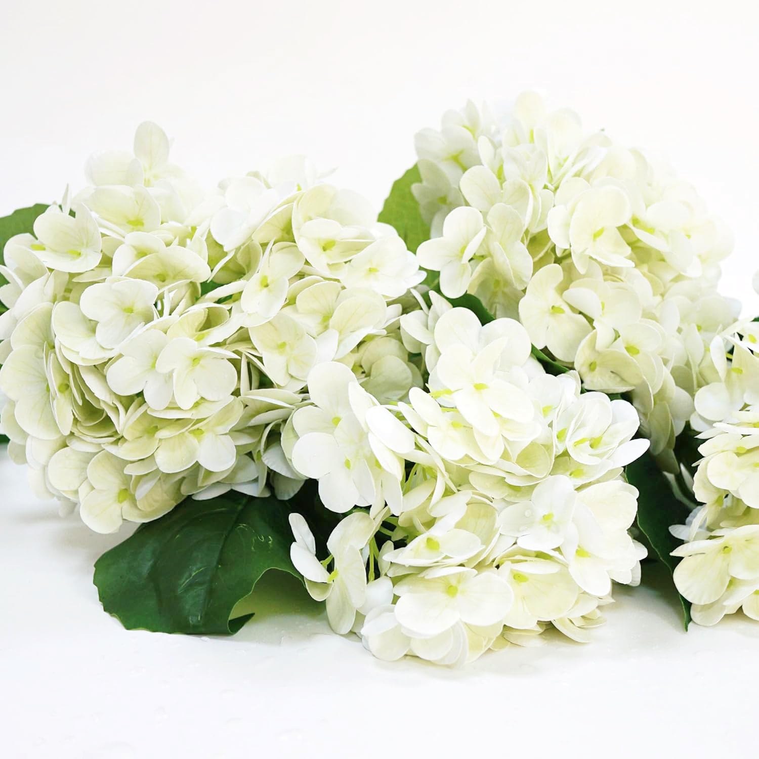 White Hydrangea Artificial Flowers 4Pcs 20.5Inch Large Lifelike Fake Hydrangeas Full Faux Hydrangea Flowers For Bouquet Table Centerpieces Indoor Spring Outdoor Home