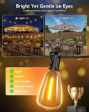 100FT Solar String Lights with Remote 31 Shatterproof LED Bulbs Dimmable Patio Lights