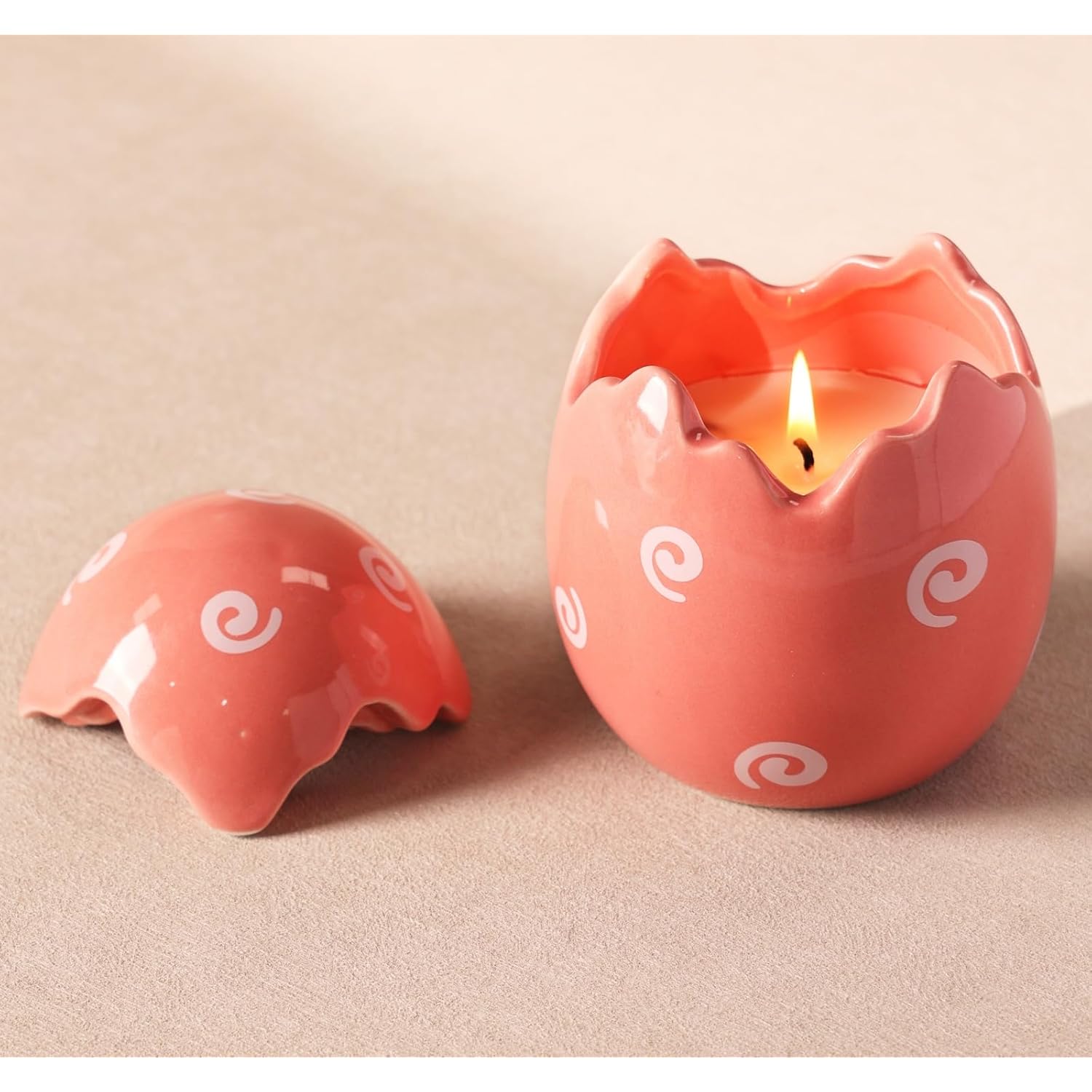 Easter Candles For Spring Table Decorations- Easter Egg Decor Tangerine Sage Scented Candle 9Oz, Spring Home Decor Centerpieces Mantel Decor, Cute Candles Long Buring, Decorative House Warming Gifts