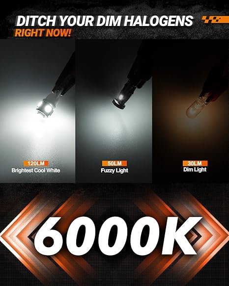 194 LED Bulbs Pack of 10 6000K White Super Bright Replacement Lights for License Plate Dome Map and Courtesy Lighting