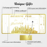 Boarding Pass Gift Ticket, Golden Flight Ticket Scratch-Off Card With Envelope, Unique Plane Ticket Gift, Scratch & Reveal Surprise Airplane Ticket For Vacation, Trip, Birthday, Girlfriends