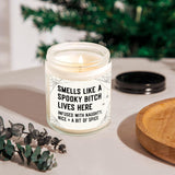 Funny Spooky Gifts For Women, Spooky Horror Decorations Candle Soy Wax, Witchy Horror Gifts With Spider Web, Dark Style House Warming Present, 7Oz