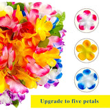 12 Bulk Hawaiian Leis For Adults – Vibrant Artificial Flower Leis For Luau Party, Beach Theme Decorations, Summer Pool Party Favors, Tropical Vacation & Hawaiian Birthday Decor