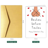 Funny Galentines Day Card For Bestie Sister, Rude Galentine'S Day Card For Best Friend, Cheeky Happy Galentine'S Day Gifts For Her Women, Besties Before Testes