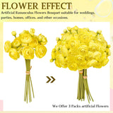 18Pcs Ranunculus Artificial Flowers, Yellow Faux Silk Mini Peony Flowers Fake Peonies Wedding Flowers Diy Bouquet For Centerpieces Arrangements Bridal Shower Decorations