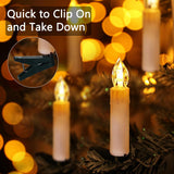 Christmas Tree Candles Lights, 9.85 Ft 10 Led Flameless Candle Lights, 8 Lighting Modes Battery Clip-On Candle Light, Timer Led Candles Light For Xmas Tree Wedding Party Decor, Warm White