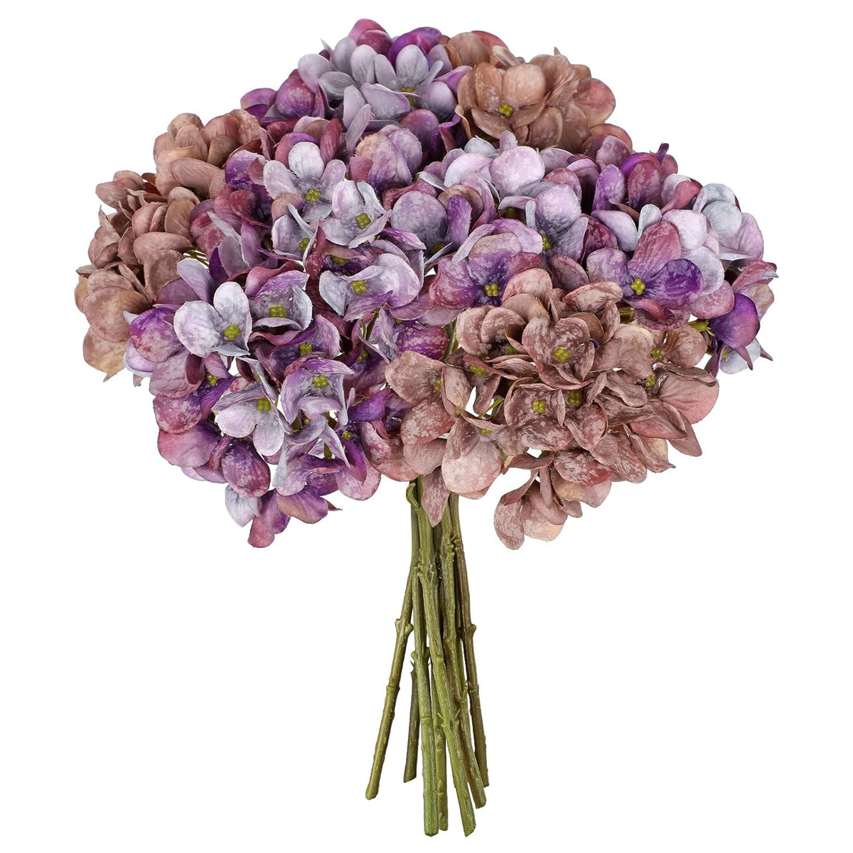 9 Pcs Fall Hydrangea Artificial Flowers For Decoration, Fall Artificial Flowers Floral Stems For Centerpieces, 12.5" Falls Silk Flower Fake Flower Bouquet For Autumn Farmhouse Wedding Decor, Purple