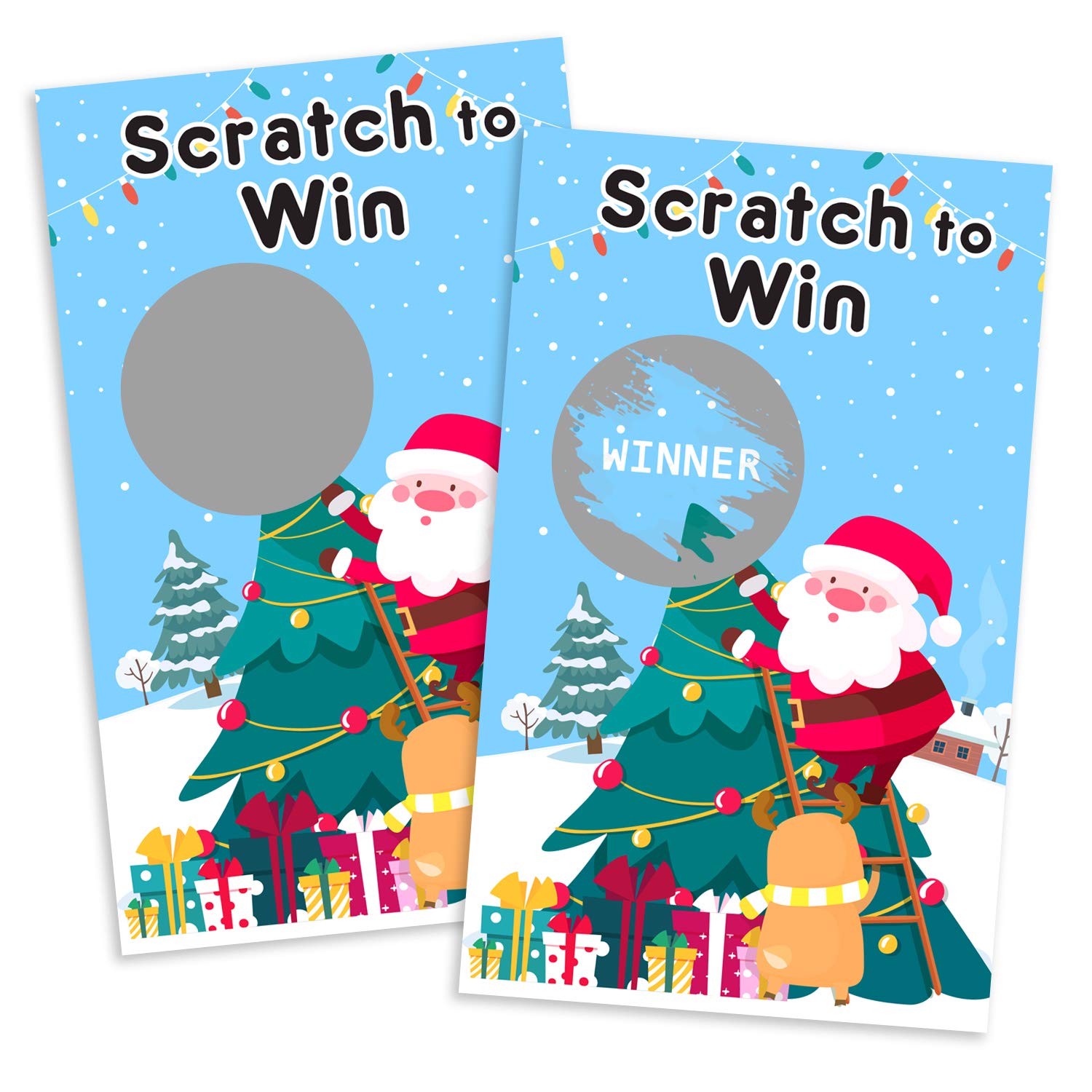 Christmas Scratch Off Cards (40 Pack) Christmas Party Game For Holiday Events - Groups, Adult - Festive Raffle Tickets For Prize Drawings Choice Christmas Star