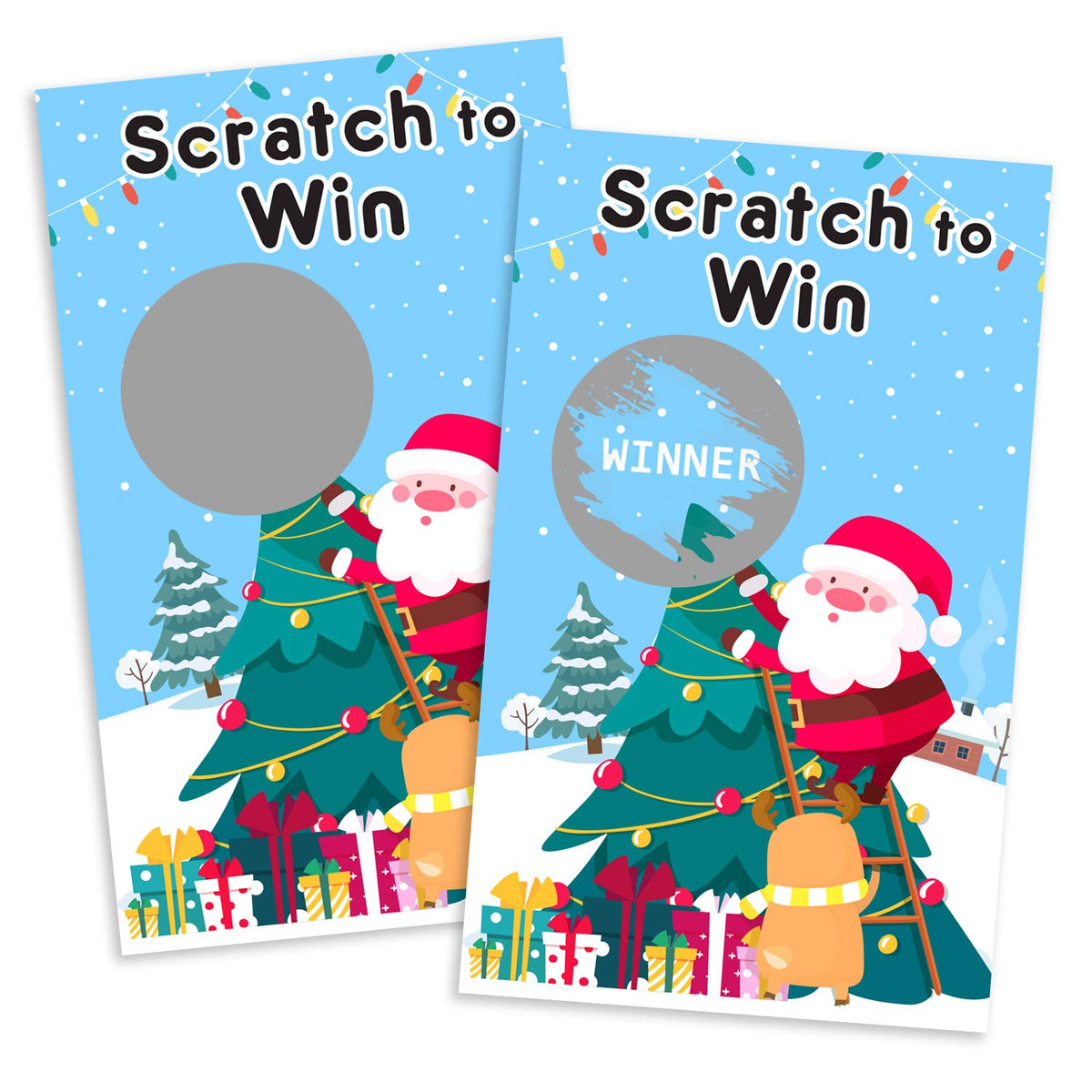 Christmas Scratch Off Cards (40 Pack) Christmas Party Game For Holiday Events - Groups, Adult - Festive Raffle Tickets For Prize Drawings Choice Christmas Star
