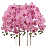 40.16" Pink Orchid Artificial Flowers 5Pcs Fake Silk Orchids Faux Orchid Stems Phalaenopsis Branches For Tall Vase For Bridal Shower Home Party Wedding Decoration (Pink)