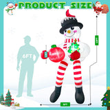 13Ft Christmas Inflatable Outdoor Decoration, Climbing Snowman Christmas Blow Up Yard Decorations With Led Lights And Ca