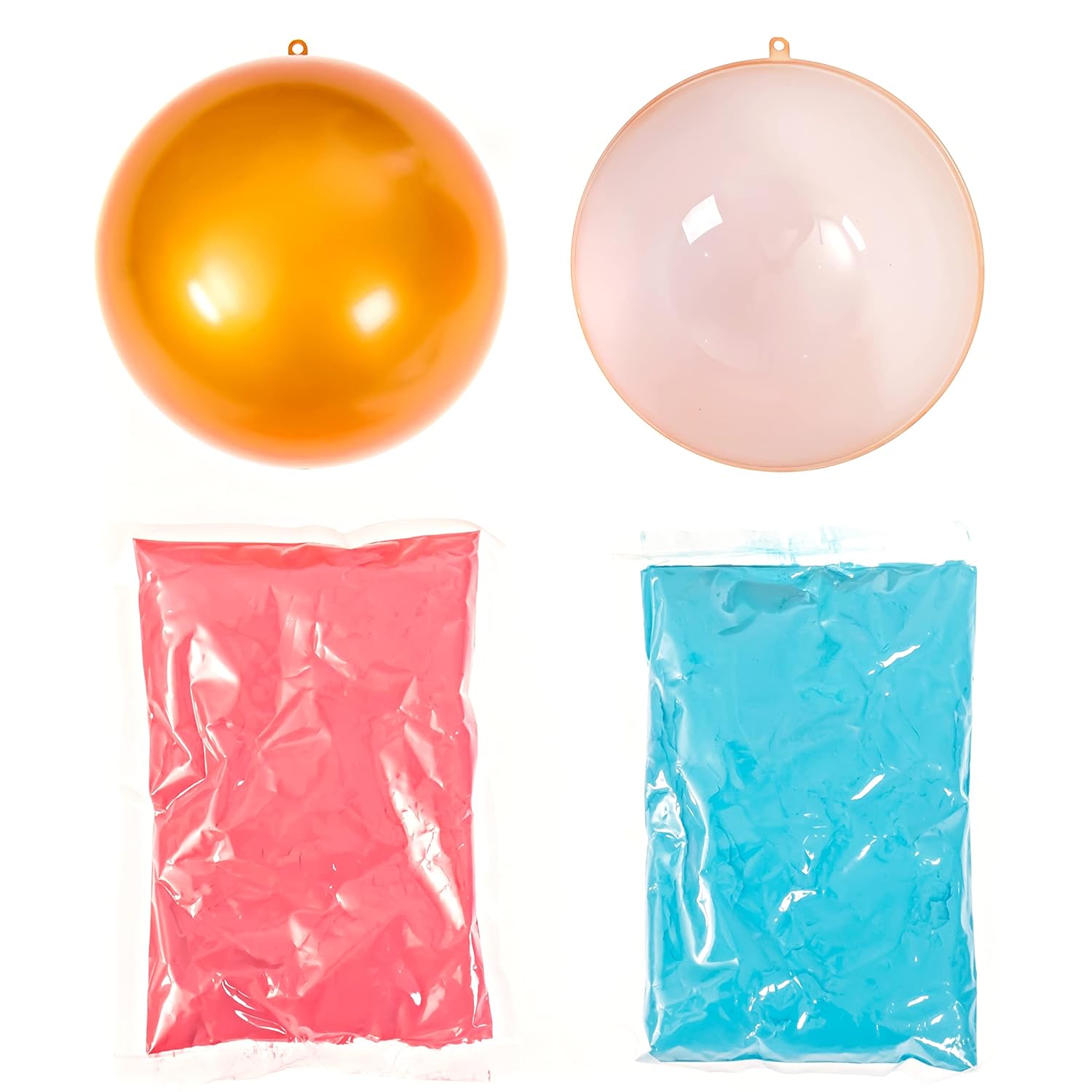 Gender Reveal Large Golden Ball | Blue And Pink Powder Kit | Gender Reveal Party Supplies