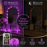 Light Purple Fairy Lights Battery Operated 16FT 50 LED Twinkle String Lights with Timer 8 Lighting Modes Waterproof Decorative Lights for Bedroom Party Christmas Decor