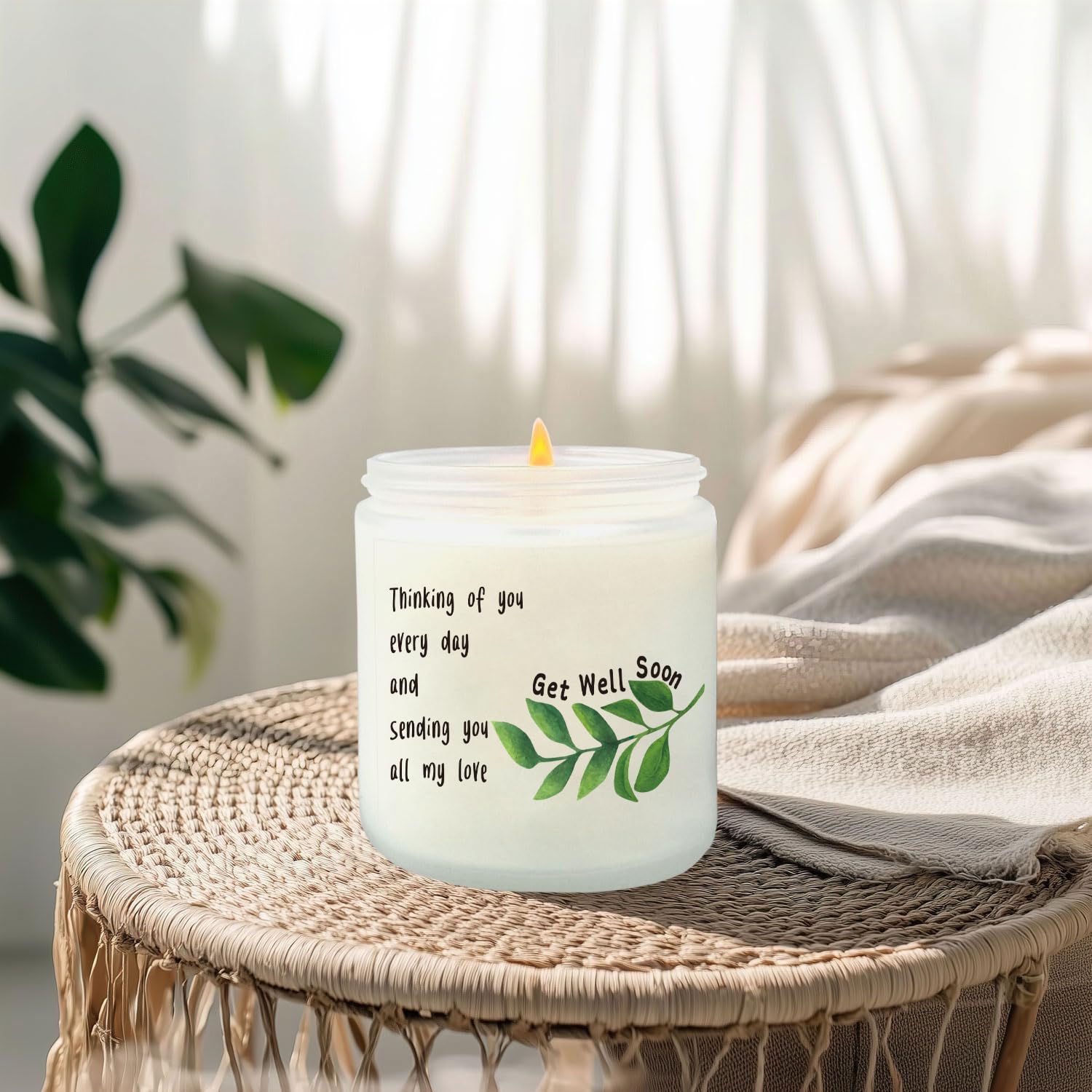 Get Well Soon Gift For Women & Men - Soy Scented Candle, After Surgery Recovery, Cancer Support, Thinking Of You Encouragement For Family Friends