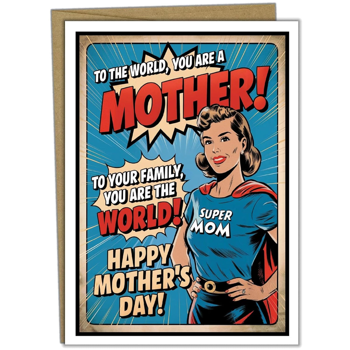 - Funny Mothers Day Card From Kids (Handmade In Usa) - Funny Mothers Day Card From Son, Daughter, Husband (5X7 Inch, Blank Inside) With Kraft Envelope (Peel-Seal)
