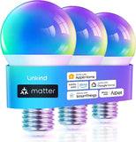 A19 Smart Light Bulbs 3 Pack RGB Color Changing WiFi Bluetooth LED Bulbs Alexa Apple Home Compatible