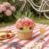 TEMPUS 2 Bundles 19 Inch Spring Artificial Flowers Bouquet Silk Seasonal Floral Plant Arrangements for Bridal Bouquets Home Party Wedding Table Centerpieces Decor DIY Wreath