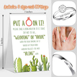 Put A Ring On It Bridal Shower Games With Rings-One Sign And 50 Rings, Don'T Say Bride Or Wedding Game, Bridal Shower And Wedding Shower Games For Guests, Mexican Cactus Weddings Engagement Bachelorette Decorations-Lb5