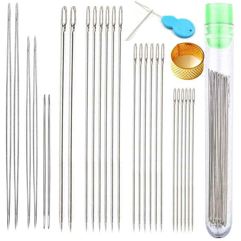 26 Pcs Assorted Beading Needles Including 6 Pcs Big Eye Beading Needles + 20 P