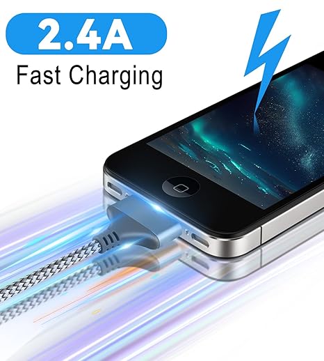 USB to 30 Pin Charger Cable 3.3FT Nylon Braided Charging Cord for iPhone 4 4S iPad iPod