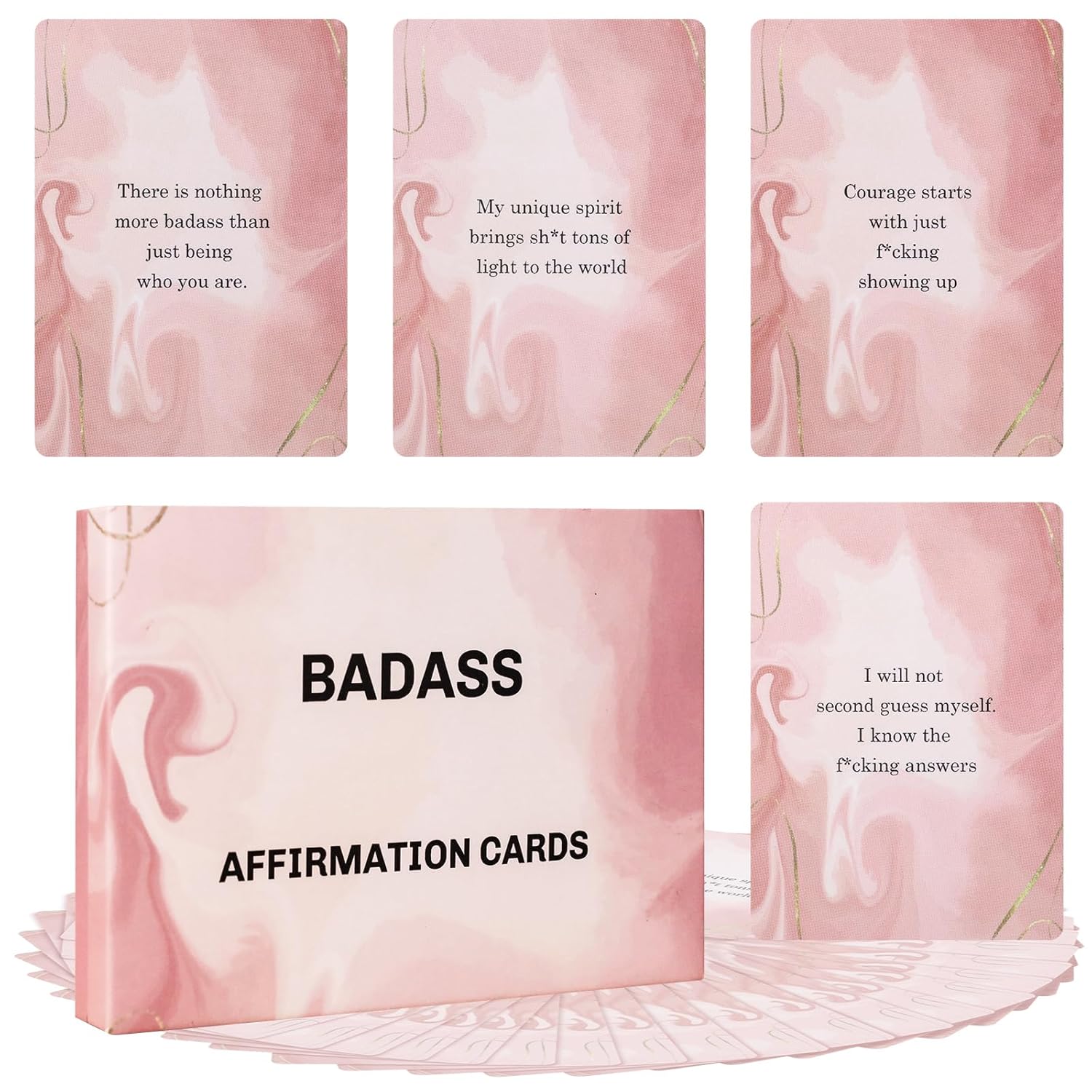 Badass Affirmation Cards For Women, 53 Daily Positive Inspirational Motivational Cards, Mindfulness & Self Care, Birthday Gifts For Women