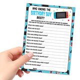 20 Who Knows The Birthday Boy Best Game Cards - Boy Birthday Party Activity Game Console Themed Party Activity And Idea - For Boy Birthday Supplies, Activity, Decorations