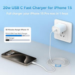 20W iPhone 15 Pro Fast Charger with 10ft USB C Cable for iPhone, iPad, Galaxy