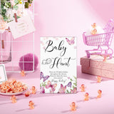 51 Pieces Baby Shower Games Include Wooden Hunt Sign 50 Mini Plastic Baby Shower Games Gender Reveal Party Favors Prizes For Game(Butterfly Style)