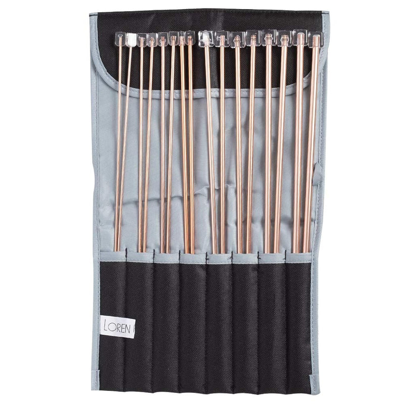 Rose Knitting Needle Set - Rose Gold Plate - 35 Cm X 8 Pairs - 2.5 Mm / 3.0 Mm