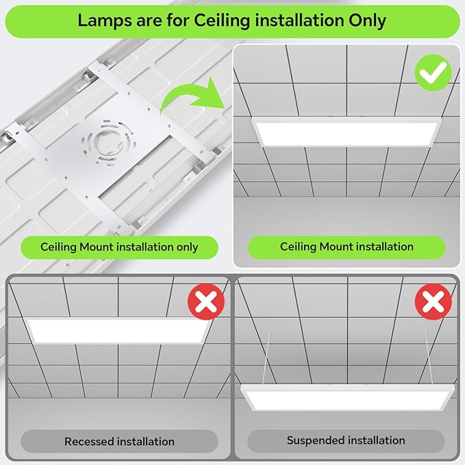 4 Pack 1x4 LED Flat Panel Ceiling Lights 5200LM 5CCT Dimmable Surface Mount Fixtures