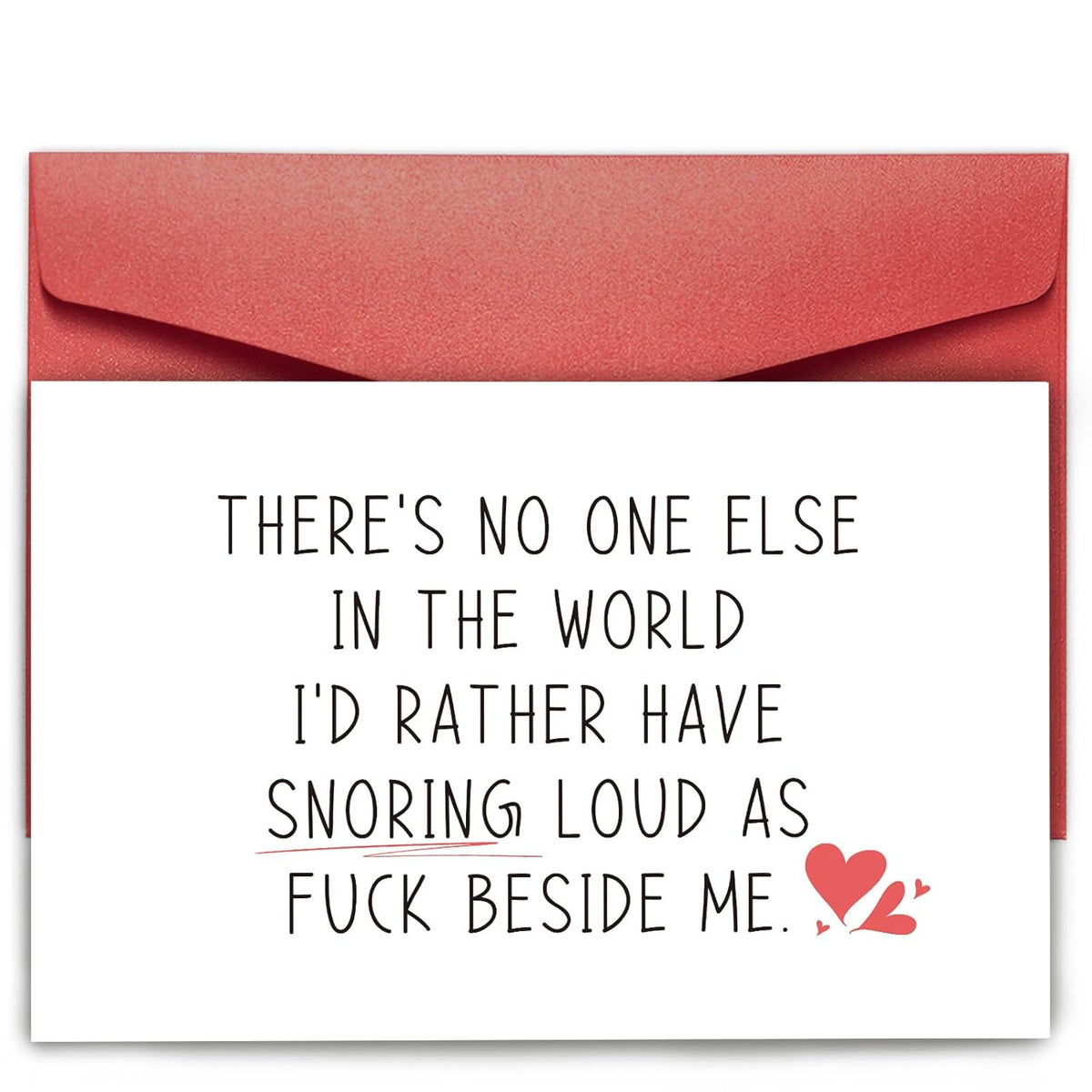 Funny Valentines Day Card For Him Her, Sarcastic Anniversary Card For Husband Wife, Humor Birthday Card For Couple, One Year Anniversary Card Gift, Snoring Loud As F*Ck Beside Me