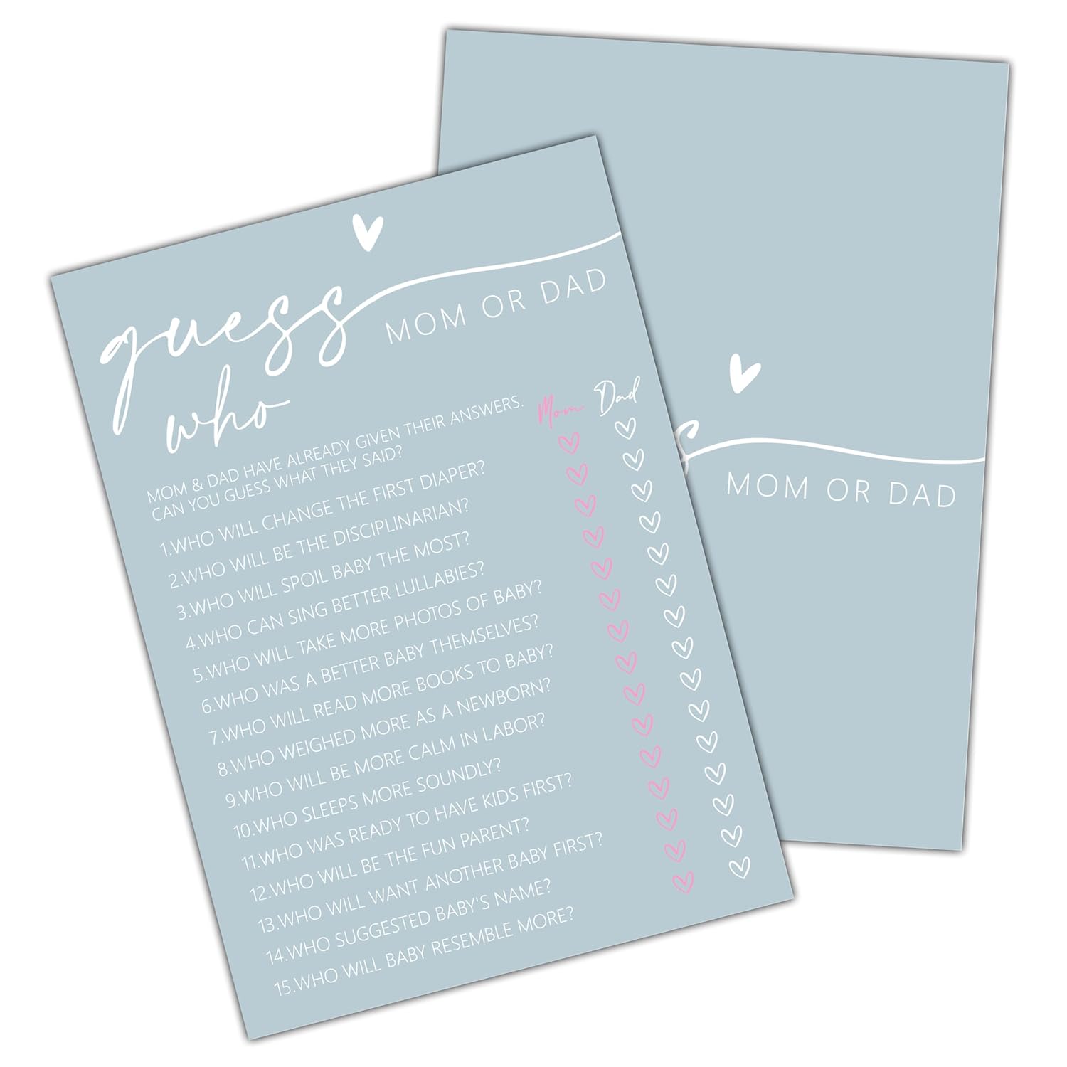 Guess Who Game Cards For Baby Shower Games, Minimalism Baby Gender Reveal Party Game, Pregnant Celebration Decoration Supplies(5"X7")-Game-A01