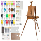 Painting Kit With French Easel, 24 Colors Acrylic Paint Set, 10 Pcs Paint Brush Set, Canvas Set & Art Supplies, Great Painting Set For Beginners & Artists