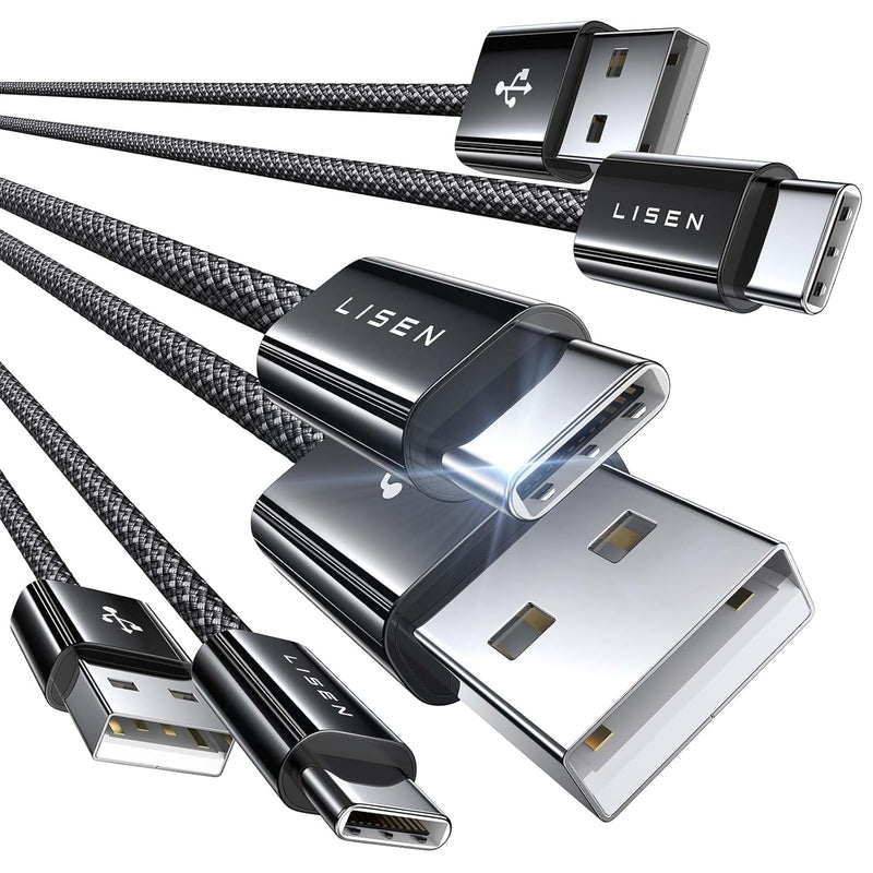 Usb C Cable, 3-Pack [3.3+3.3+6.6Ft] 3.2A Type C Charger Fast Charging For Ipho