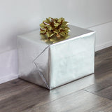 Metallic Silver Wrapping Paper - 30 Inch X 25 Feet Jumbo Roll - Shiny Gift Wrap Paper - Christmas Holiday Presents - Traditional Width