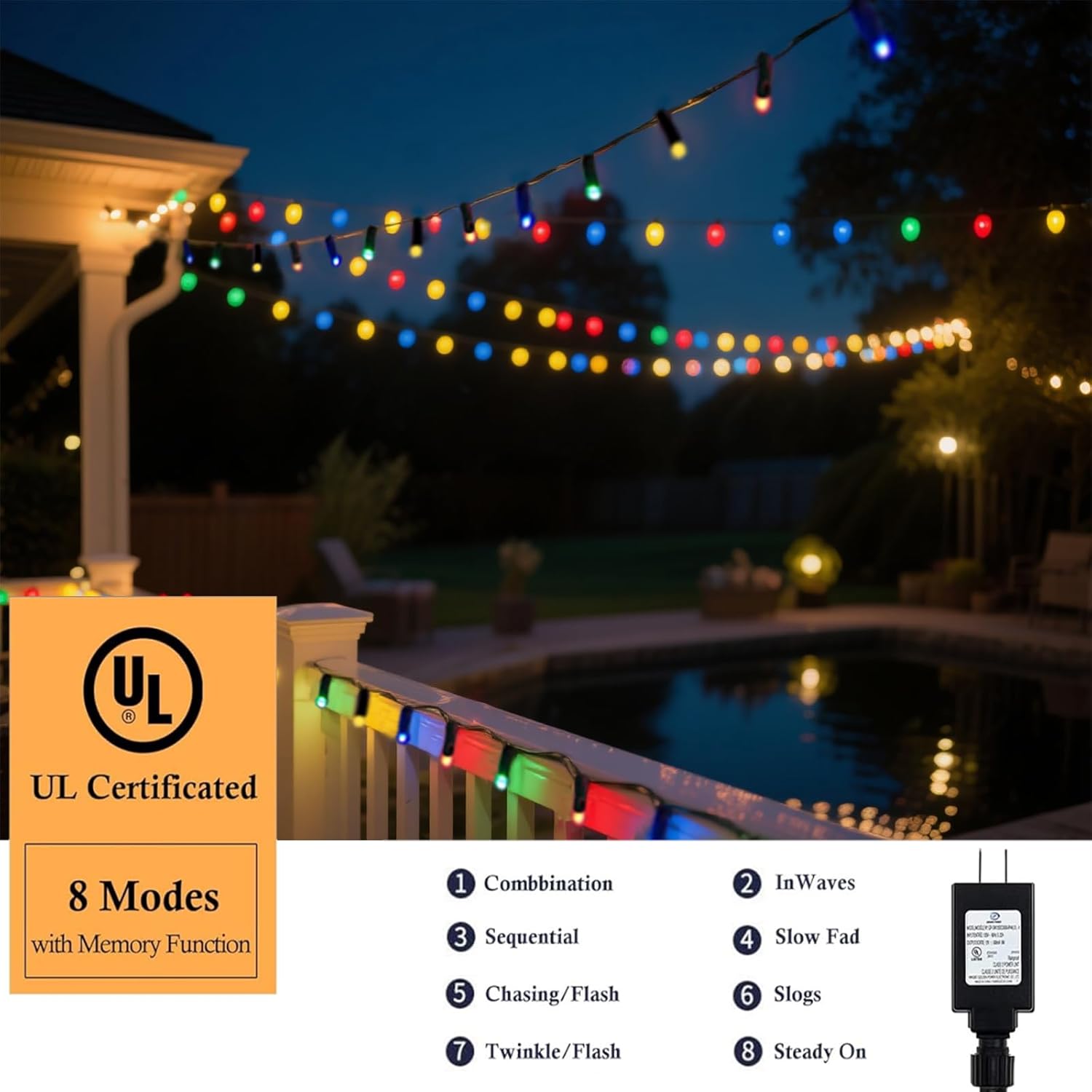 300 Led Multicolor Christmas Lights, 120Ft Twinkle Chrstmas Tree Lights With Remote, 8 Modes Multicolor Outdoor Waterprf